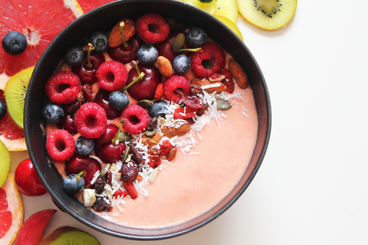 Colorful acai bowl on a table