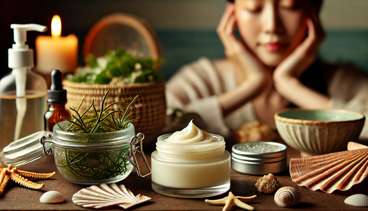 A lady using sea moss gel for skin